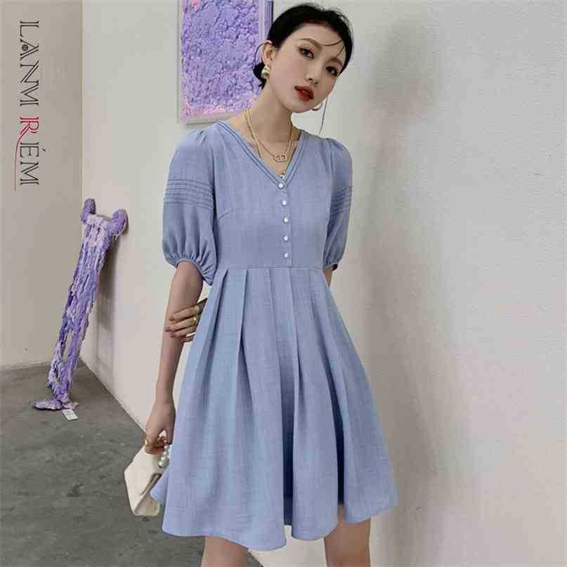 Women Summer Dress V-neck High Waist Bow Lantern Sleeve Dresses Loose Fit Lady Fashion Arrivals 2H146 210526, Gray blue
Women Summer Dress V-neck High Waist Bow Lantern Sleeve Dresses Loose Fit Lady Fashion Arrivals 2H146 210526, Gray blue