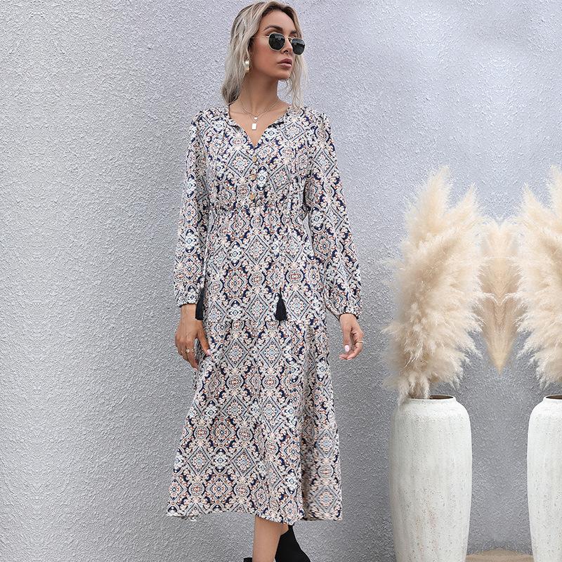 Casual Dresses Vintage Floral Print Maxi Dress Women Boho Long Sleeve V-neck Chiffon Shirt, Black;gray
Casual Dresses Vintage Floral Print Maxi Dress Women Boho Long Sleeve V-neck Chiffon Shirt, Black;gray