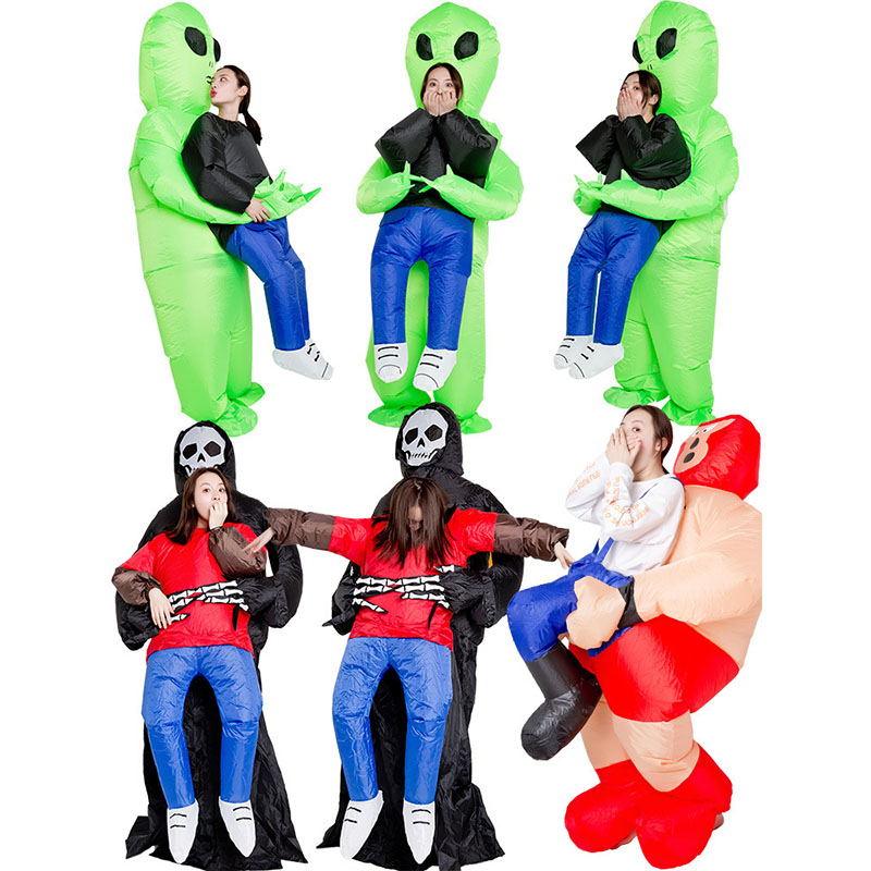 Halloween Alien Kidnapping Style Inflatable Clothing(Without Battery) High Quality Novel Festival Atmosphere, Silver 
Halloween Alien Kidnapping Style Inflatable Clothing(Without Battery) High Quality Novel Festival Atmosphere, Silver
