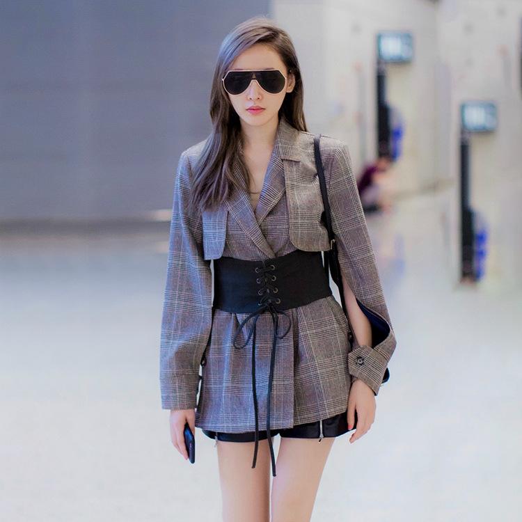 Women's Suits & Blazers 2021 Spring Women Unique Design Wool Plaid Blazer Ladies V-neck Hollow Sleeves With Sashes Suit High Street Style, Gray
Women's Suits & Blazers 2021 Spring Women Unique Design Wool Plaid Blazer Ladies V-neck Hollow Sleeves With Sashes Suit High Street Style, Gray