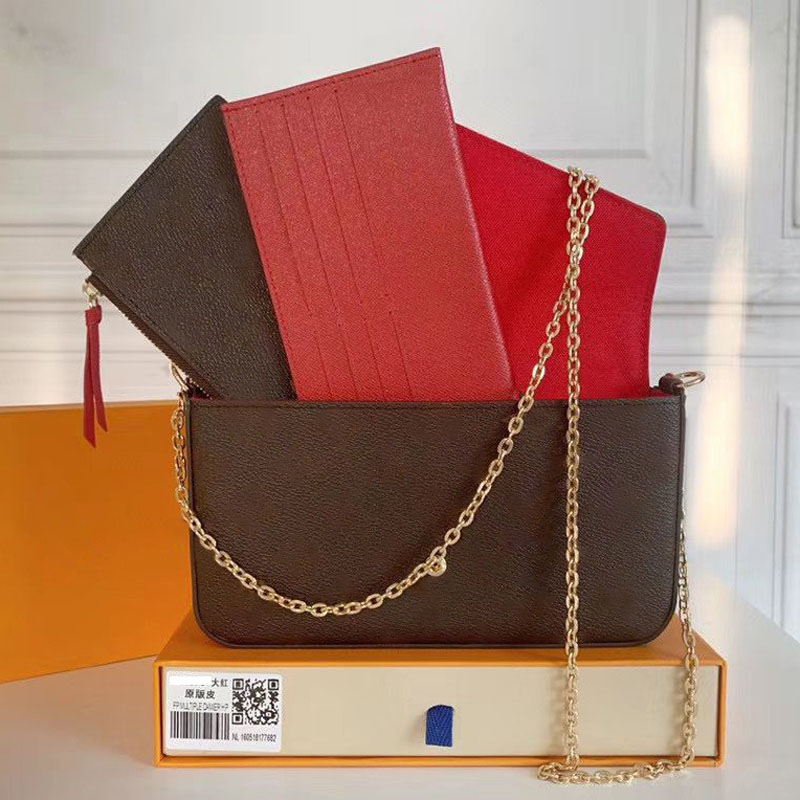 M61276 Luxury Chains Bags Designer Cross Body Bag for Women Shoulder Handbags Accessory Woman Clutch Fashion Female Crossbody Purse Card Holder Wallet with Box