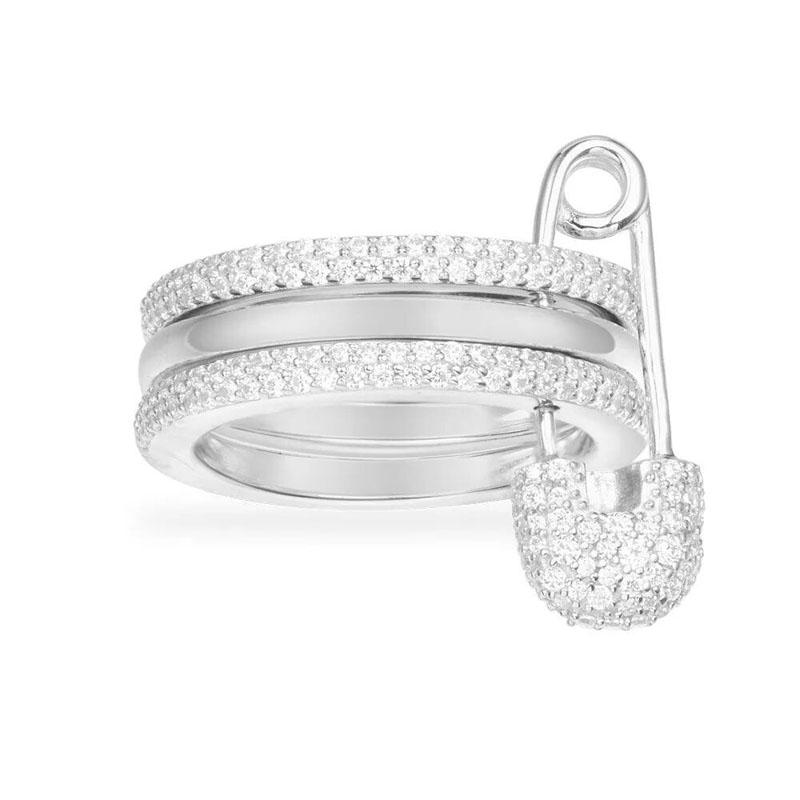 Fashion Pure 925 Sterling Silver Triple Hoops And Safety Pin Ring Micro Cuibc Zirconia Stone Women Fine Brand Jewelry Cluster Rings
Fashion Pure 925 Sterling Silver Triple Hoops And Safety Pin Ring Micro Cuibc Zirconia Stone Women Fine Brand Jewelry Cluster Rings