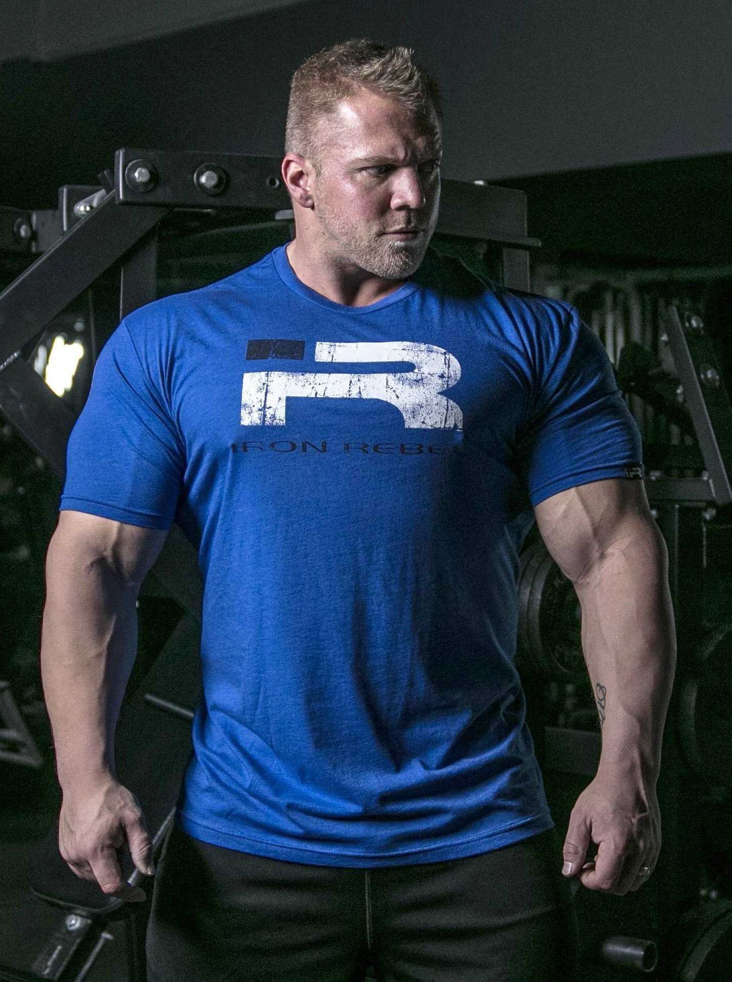 Fashion Men Short Sleeve T-Shirt Bodybuilding Workout Elasticity Fitness Gym 100% Cotton T shirt 210629