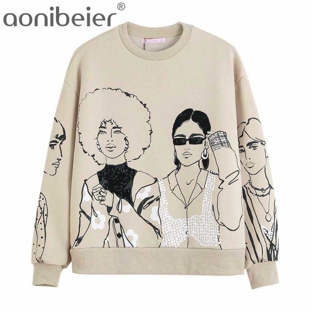 Character Printed Women Sweatshirts Spring Autumn Long Sleeve Drop Shoulder Pullovers Female Loose Tops Casual Hoodies 210604, Beige
Character Printed Women Sweatshirts Spring Autumn Long Sleeve Drop Shoulder Pullovers Female Loose Tops Casual Hoodies 210604, Beige