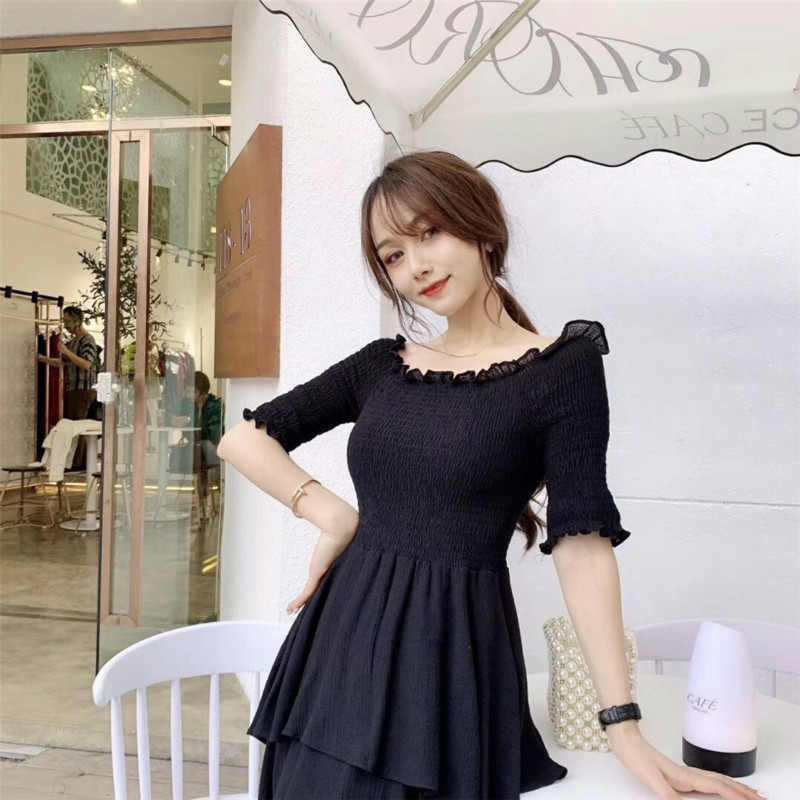 Vintage Off The Shoulder Dress White Korean Style Long Chiffon Elegant Womens es Casual Summer 210428