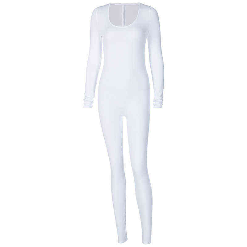 Autumn Long Sleeve Sexy Slim Fit Slimming Jumpsuit Women's Yoga Suit Solid Color Hip Lift Leggings 211119