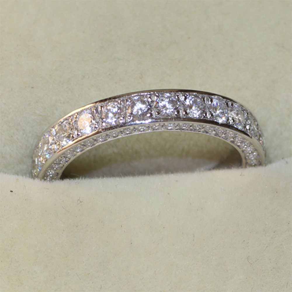 Handmade Promise Diamond ring 100 Real S925 Sterling Silver Engagement wedding band rings for women Bridal Finger Jewelry
