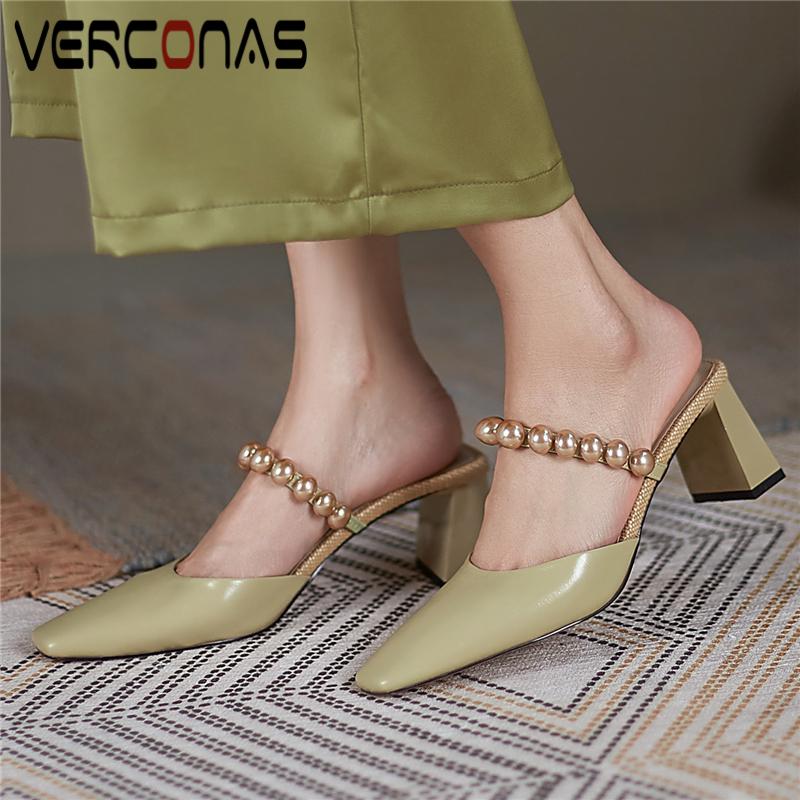 Sandals VERCONAS Pearl Mules Women High Heels Slippers Fashion Concise Elegant Casual Party Summer Shoes Woman Square Toe, Black
Sandals VERCONAS Pearl Mules Women High Heels Slippers Fashion Concise Elegant Casual Party Summer Shoes Woman Square Toe, Black