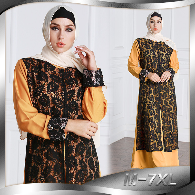 Plus Size M-7XL Muslim Dress Women Lace Big Swing A-line Maxi Dresses Kaftan Turkey Long Robe Dubai Arab Hijab Islamic Clothing
Plus Size M-7XL Muslim Dress Women Lace Big Swing A-line Maxi Dresses Kaftan Turkey Long Robe Dubai Arab Hijab Islamic Clothing