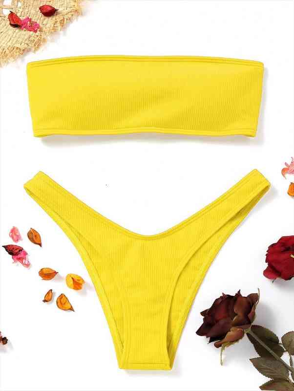 women ribbed high cut bandeau bikini set swimwear women swimsuit strapless bikini padded bathing suit brazilian biquni bikinis, White;black
women ribbed high cut bandeau bikini set swimwear women swimsuit strapless bikini padded bathing suit brazilian biquni bikinis, White;black