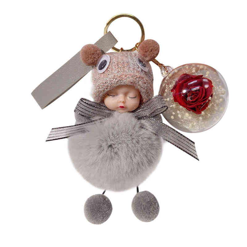 Car Key Pendant Women's Net Red Exquisite Plush Doll Chain 2021 Small Girl Cute