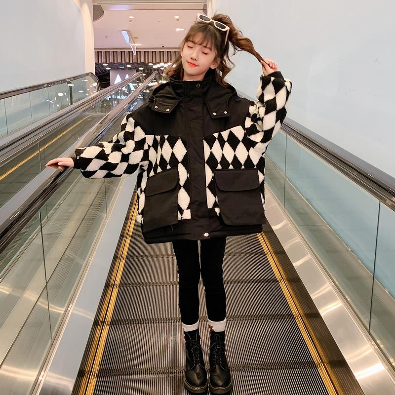 Down Coat Girls' Cotton Padded Clothes Winter Middle School Children's Jacket Children, Blue;gray
Down Coat Girls' Cotton Padded Clothes Winter Middle School Children's Jacket Children, Blue;gray