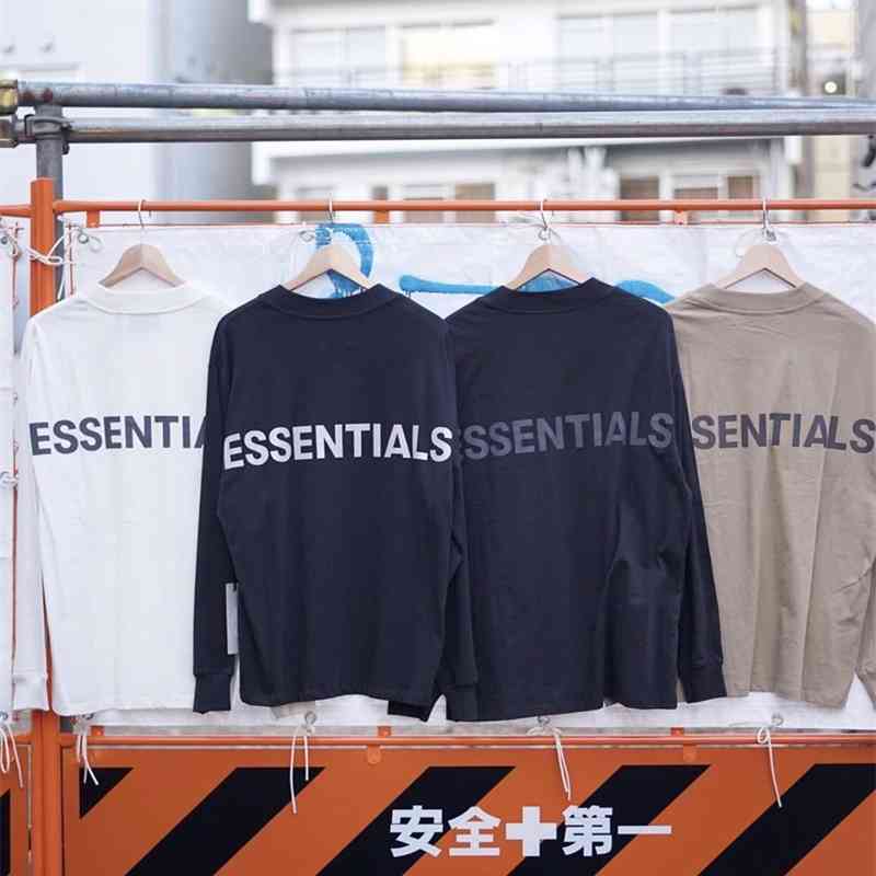 Autumn 2021 new ess 3M reflective multi thread lettering men' and women' same round neck long sleeve T-shirt, White
Autumn 2021 new ess 3M reflective multi thread lettering men' and women' same round neck long sleeve T-shirt, White