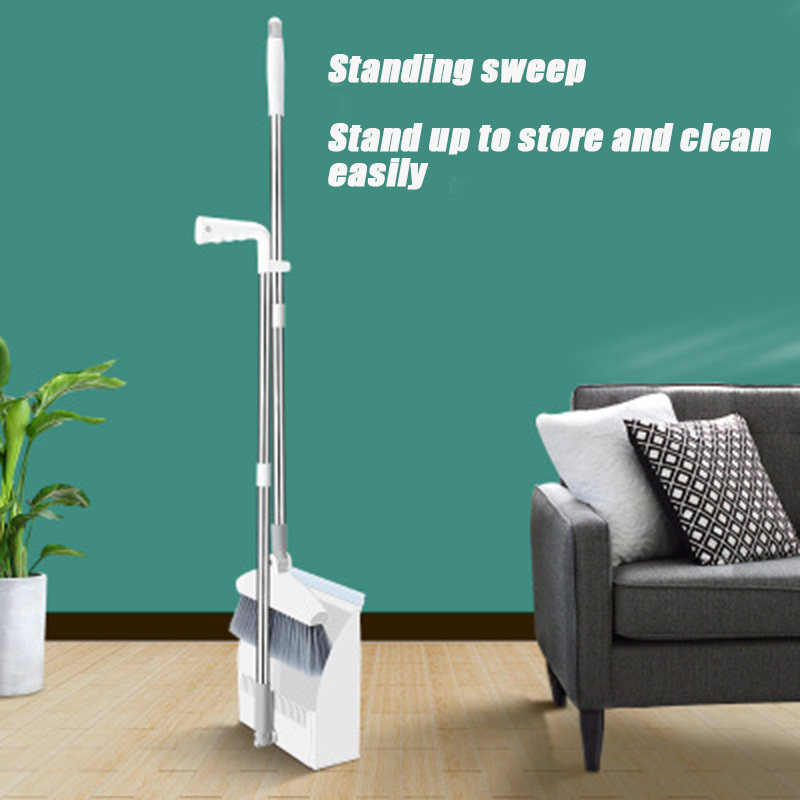 180degree Rotary Broom and Foldable Standing Dustpan Household Floor Cleaning Set