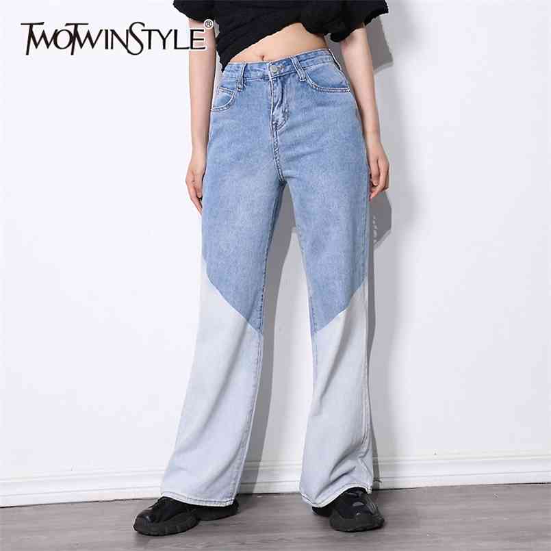 Straight Denim Trousers For Women High Waist Hit Color Casual Loose Full Length Pants Female Fashion Clothing 210521, Blue
Straight Denim Trousers For Women High Waist Hit Color Casual Loose Full Length Pants Female Fashion Clothing 210521, Blue