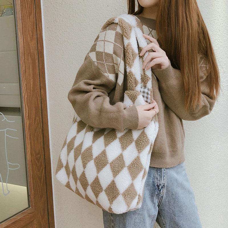 Evening Bags Youda Women Lamb Like Fabric Shoulder Simple Canvas Handbag Tote Large Capacity Lingge Winter Shopper Bag Bookbags For Girl
Evening Bags Youda Women Lamb Like Fabric Shoulder Simple Canvas Handbag Tote Large Capacity Lingge Winter Shopper Bag Bookbags For Girl