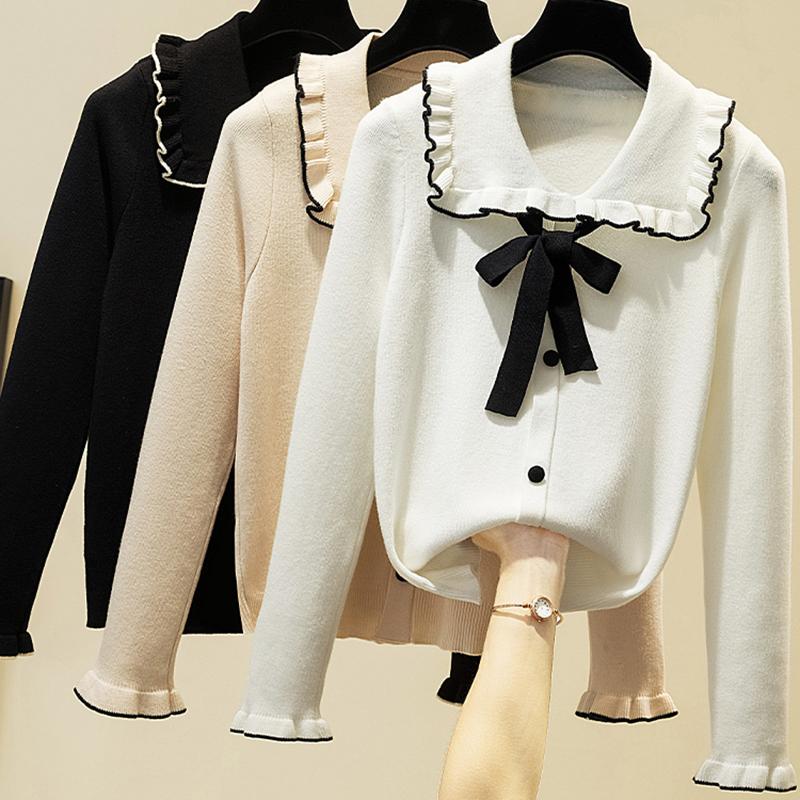 Pull Femme 2021 Autumn Korean Soft Sweater Women Bow Knitted Sweaters Pullovers Butterfly Sleeve Winter Womens Clothes Women's, Black
Pull Femme 2021 Autumn Korean Soft Sweater Women Bow Knitted Sweaters Pullovers Butterfly Sleeve Winter Womens Clothes Women's, Black