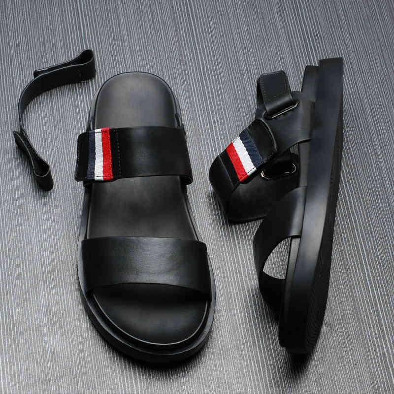 Slippers Men's sandals soft sole men's summer fashionable leather beach shoes Non Slip breathable slippers 25E3, 1# shoe box
Slippers Men's sandals soft sole men's summer fashionable leather beach shoes Non Slip breathable slippers 25E3, 1# shoe box