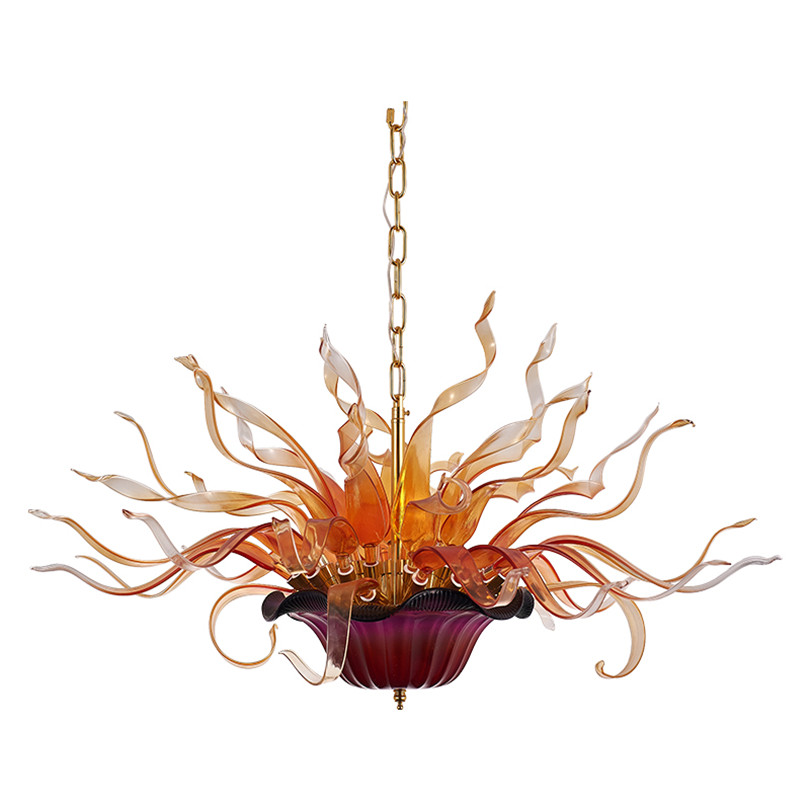 100% Handmade Blown Chandelier Lamp LED Chain Pendant Light Energy Saving Lights Customized for Home Decor