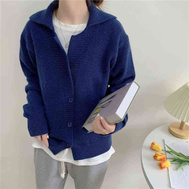 Colorfaith Women's Autumn Winter Sweater Fashionable Elegant Oversized Buttons Cardigans Short Vintage Tops SWC1514JX 211117