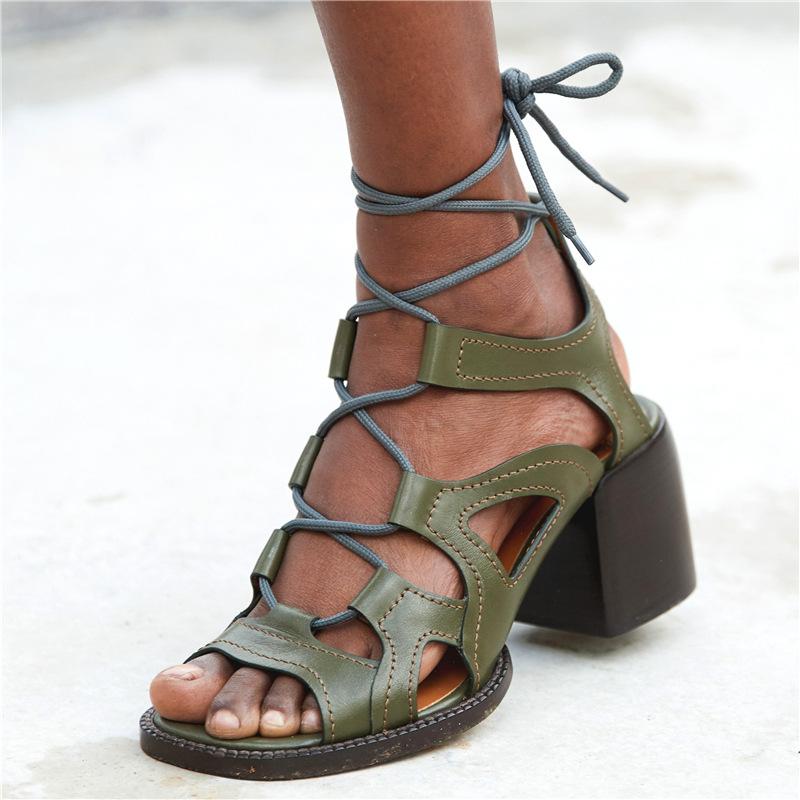 Summer Gladiator Sandals Thick-heeled Cow Genuine Leather Shoes Retro Hollow Ankle Strap Sandalias Square Heel Sandalia, Green
Summer Gladiator Sandals Thick-heeled Cow Genuine Leather Shoes Retro Hollow Ankle Strap Sandalias Square Heel Sandalia, Green