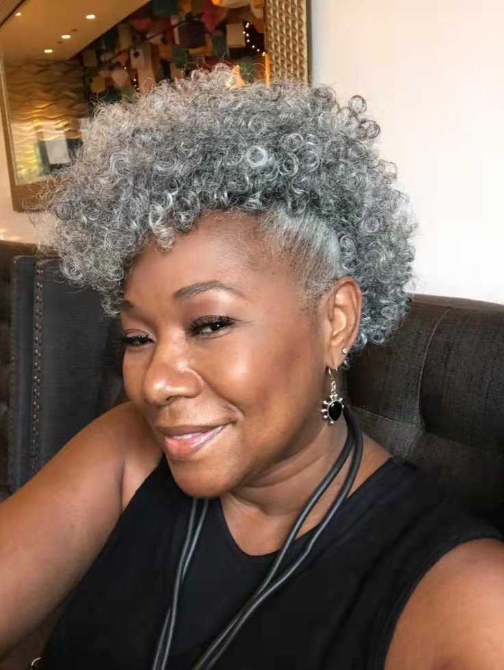 Short Ombre Grey Afro Puff Drawstring Ponytail salt and pepper two tone mixed human hair pony tail bun chignon for black women 100g 120g