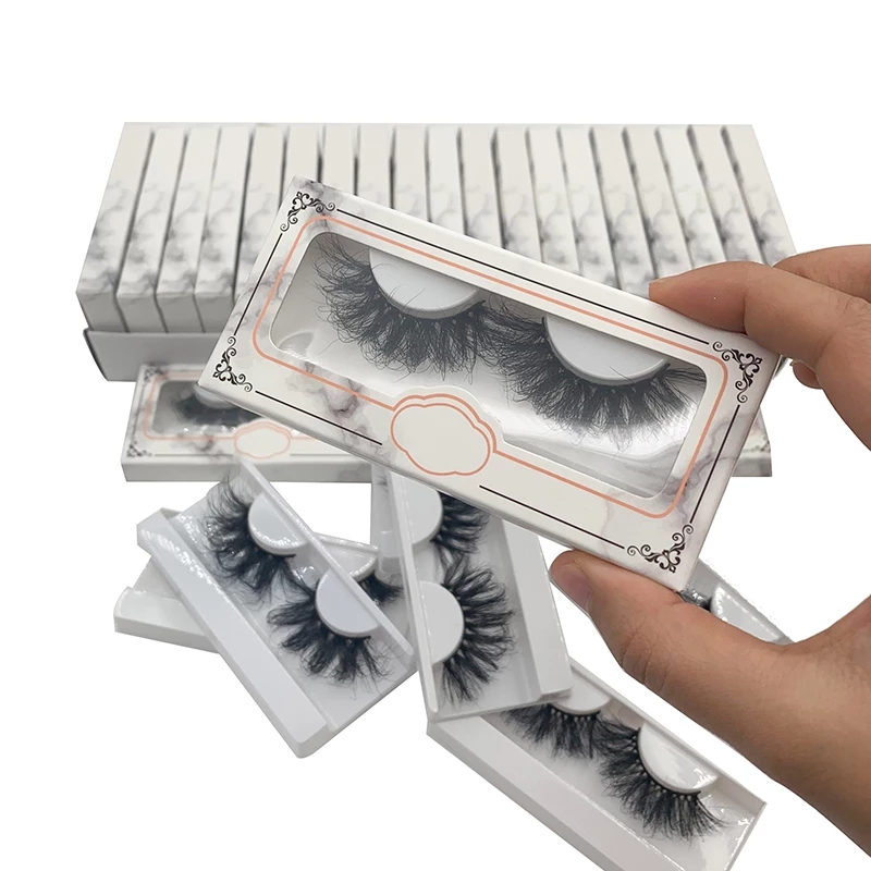 

25mm Fluffy 3D Mink Eyelashes For Makeup 100% Hamdmade False Lashes Messy Wispy Natural Long Eyelash