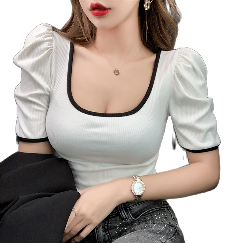 U-neck short-sleeved T-shirt slim slimming short puff sleeve top summer fashion women's clothing 210520, White
U-neck short-sleeved T-shirt slim slimming short puff sleeve top summer fashion women's clothing 210520, White