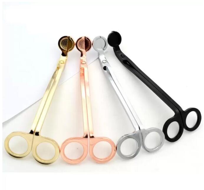 DHL Scissors Stainless Steel Snuffers Candle Trimmer Rose Gold Cutter Wick Oil Lamp Trim scissor Wholesale 0901