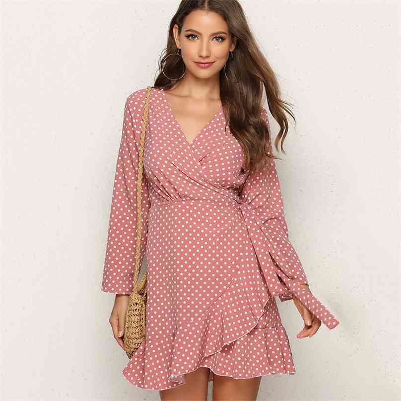 Women long sleeve skirt plus size Sexy dot ruffled irregular autumn V-neck mini party casual female Vestidos 210629, Abricot
Women long sleeve skirt plus size Sexy dot ruffled irregular autumn V-neck mini party casual female Vestidos 210629, Abricot