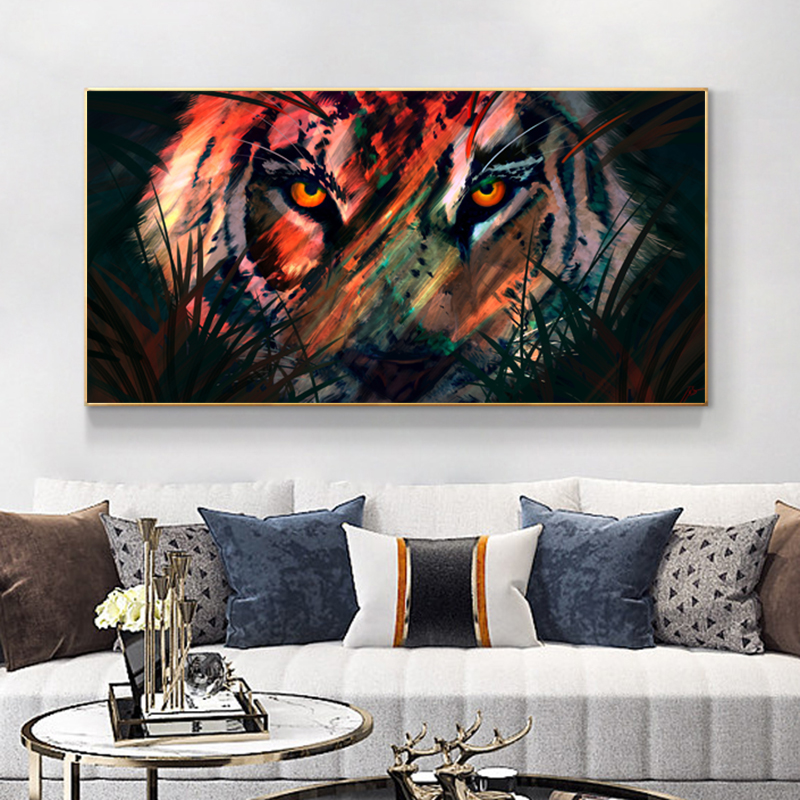 Wall Pictures Abstract Colorful Tiger Posters And Prints Canvas Painting Decoration For Living Room Animal Poster