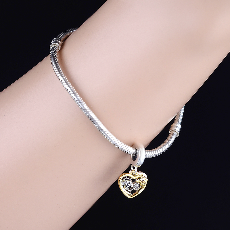 Fit Original Charm Bracelet Authentic 925 Silver Honey Bee Animal Heart Pendant Bead For Making Women Berloque DIY