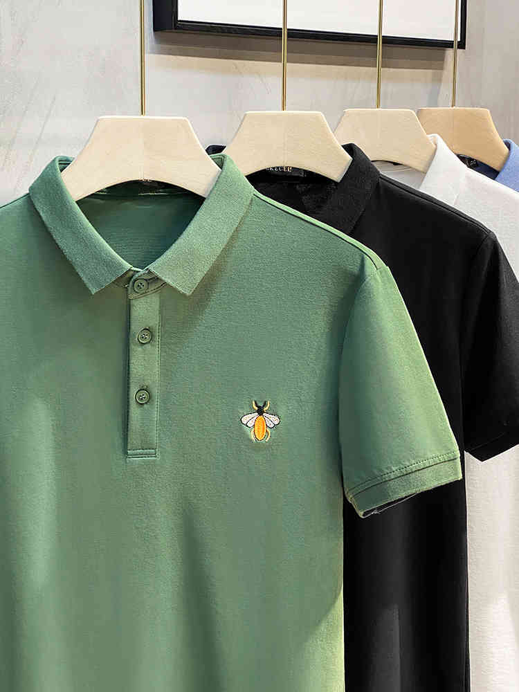 High end bee embroidered polo shirt men's trend short sleeve T-shirt 2021 summer new business casual lapel, Blue
High end bee embroidered polo shirt men's trend short sleeve T-shirt 2021 summer new business casual lapel, Blue