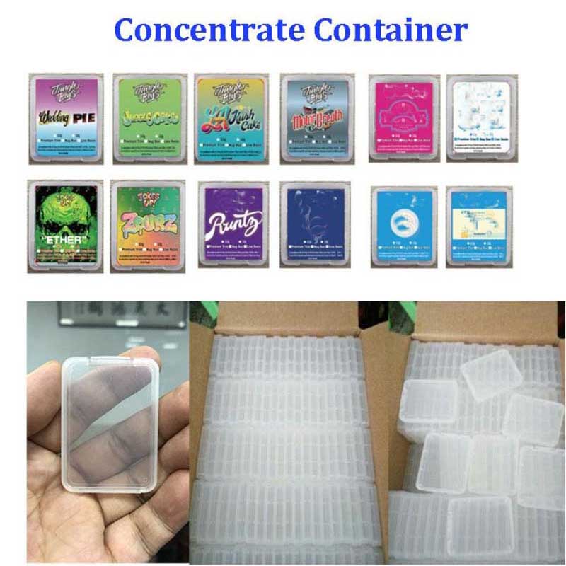 1g empty Wax concentrate Plastic Shatter case box container Extracts Runtz jokes up Jungle Boys BACKPACK BOYZ 710 Labs SD Card Packaging with stickers от DHgate WW