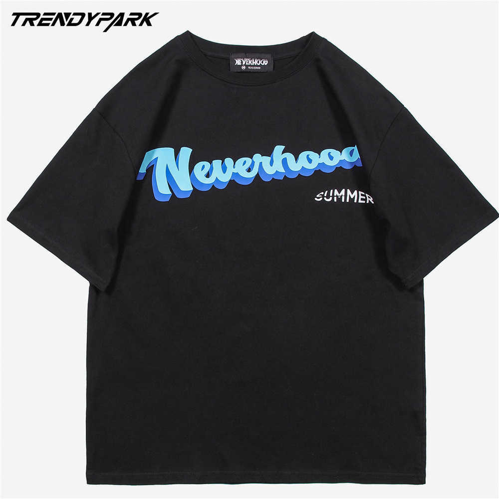 Men's Hip Hop Harajuku T-Shirt Streetwear Letter Print T Shirt Summer Short Sleeve Tshirt Cotton Casual Oversized Tops Tees 210601