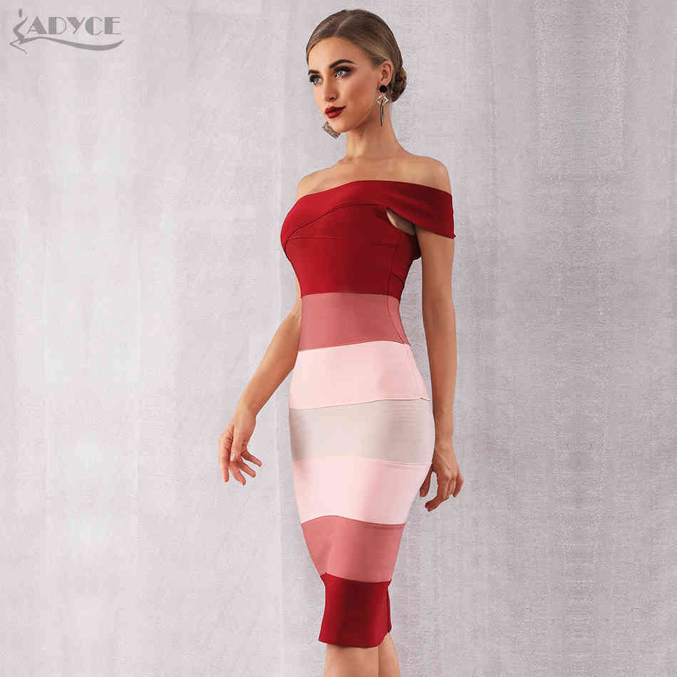 Summer Women One Shoulder Bandage Dres Sexy Sleeveless Mid-Calf Bodycon Club Celebrity Evening Runway Party Dress 210423