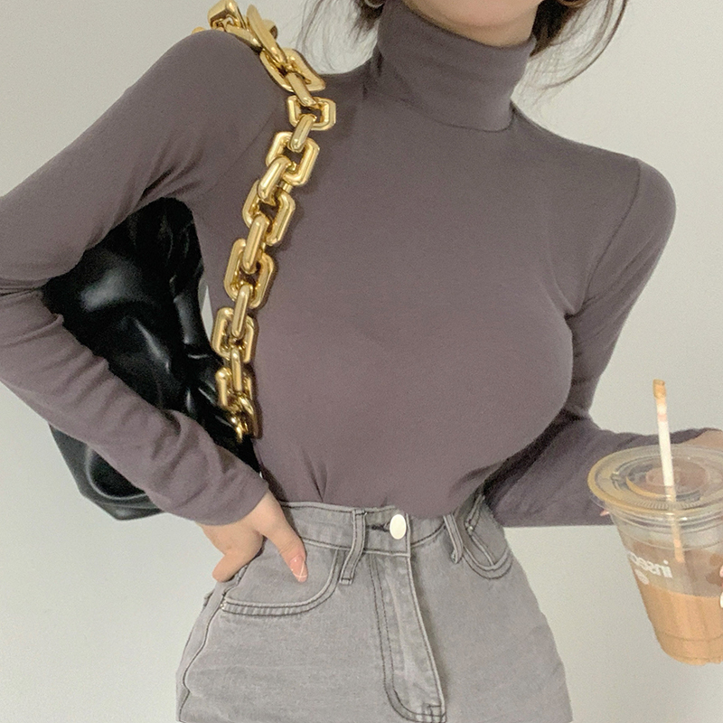 6Colors 2021 autumn korean style knit turtleneck Long sleeve t-shirts women soild color tee shirt femme women crop tops (R99451), White
6Colors 2021 autumn korean style knit turtleneck Long sleeve t-shirts women soild color tee shirt femme women crop tops (R99451), White