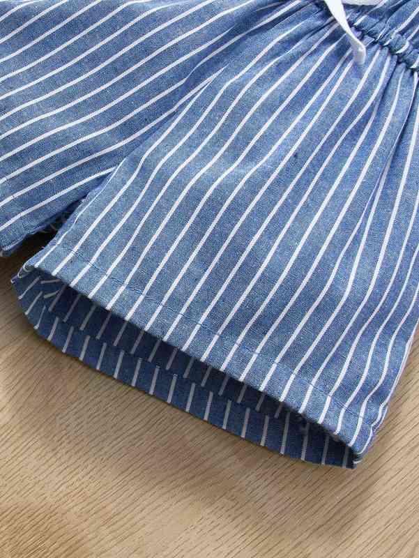 Baby Striped Tie Front Romper SHE