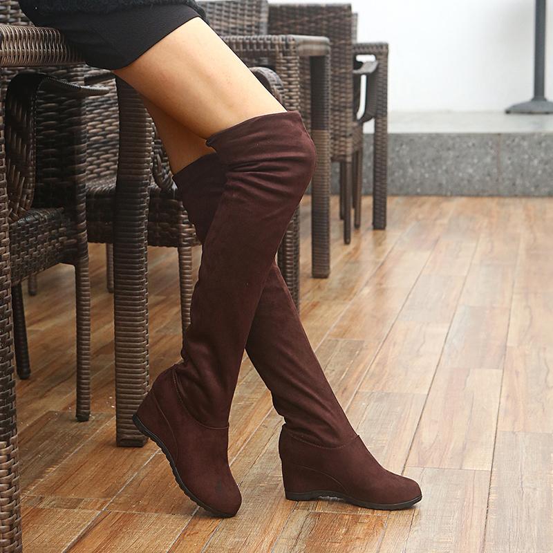 2021 Sexy Slim Fit Elastic Flock Over The Knee Boots Women Shoes Autumn Winter Sexy Ladies High Heel Wedges Long Thigh High Botas, Gray
2021 Sexy Slim Fit Elastic Flock Over The Knee Boots Women Shoes Autumn Winter Sexy Ladies High Heel Wedges Long Thigh High Botas, Gray
