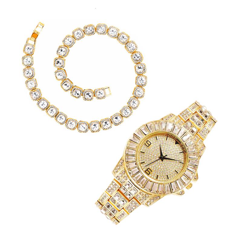 Wristwatches Necklace Watch Bracelet Hip Hop Chain Tennis Iced Out For Men Women Paved CZ Bling Gold Luxury Fashion Reloj Hombre, Slivery;brown
Wristwatches Necklace Watch Bracelet Hip Hop Chain Tennis Iced Out For Men Women Paved CZ Bling Gold Luxury Fashion Reloj Hombre, Slivery;brown