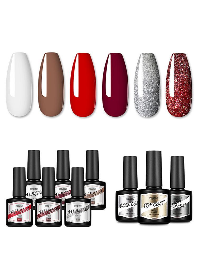 Nail Gel 6 Polish Kit Art Pearlescent Glue Set Luxury Color Potherapy Removable Decorations, Red;pink
Nail Gel 6 Polish Kit Art Pearlescent Glue Set Luxury Color Potherapy Removable Decorations, Red;pink
