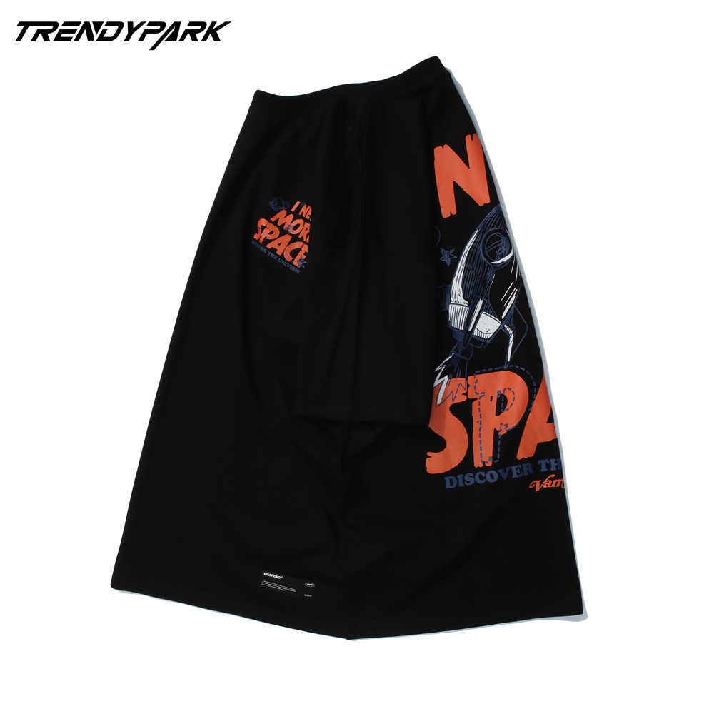 Men's Letters Harajuku T-Shirt Hip Hop Oversized Print T Shirt Cotton Casual Summer Short Sleeve Tshirt Black Clothing Tops 210601