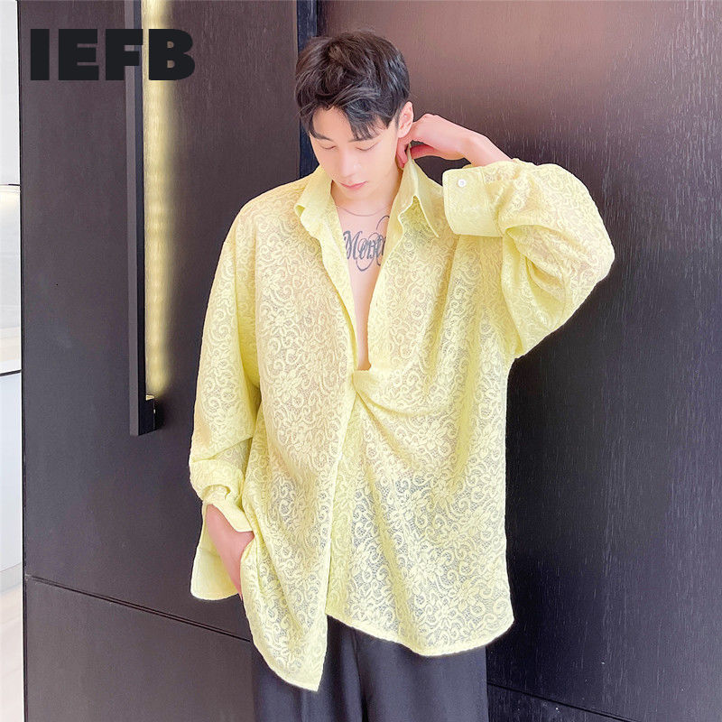 IEFB Homemade Advanced Jacquard Lace Long Sleeve Shirt Men's Lightweight Yellow Tops Spring Summer Sunscreen Clothing Y6818 210524, White
IEFB Homemade Advanced Jacquard Lace Long Sleeve Shirt Men's Lightweight Yellow Tops Spring Summer Sunscreen Clothing Y6818 210524, White