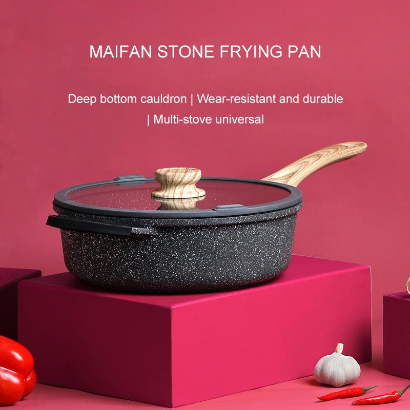 Maifan Stone Non-Stick Frying Pan Deep Pot Wear-Resistant Durable Without Oil Smoke Dual-Use Cookware Kitchen Cooking Pans
Maifan Stone Non-Stick Frying Pan Deep Pot Wear-Resistant Durable Without Oil Smoke Dual-Use Cookware Kitchen Cooking Pans