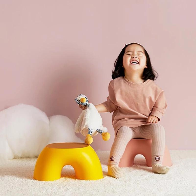 Other Home Decor Children Plastic Chair Baby Learning To Sit Washing Pedal Decorate Rainbow Short Stool Small Bench Shoe Changing