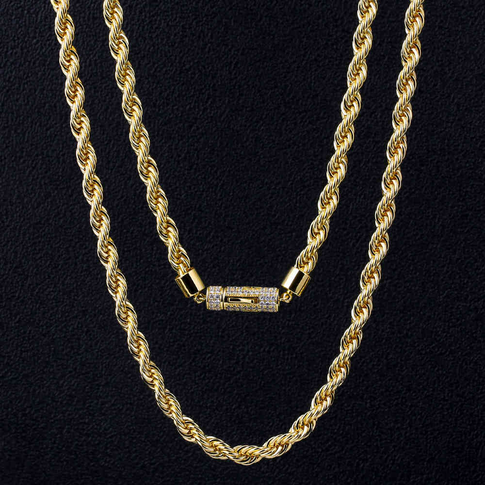 DNSCHIC 6mm Twist Thick Necklace Iced Out Plated Rope Chain for Men Women Hip Hop Jewelry Necklace Rapper Street Fashion X0509
DNSCHIC 6mm Twist Thick Necklace Iced Out Plated Rope Chain for Men Women Hip Hop Jewelry Necklace Rapper Street Fashion X0509