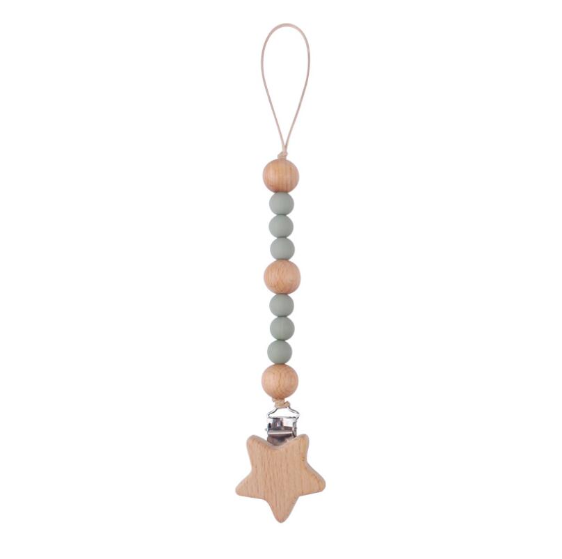 INS baby Safty Wooden Soothers & Teethers Stars Shape And Beads Ball Design Health Care Teething Training Infant Suitable For 0-3Months