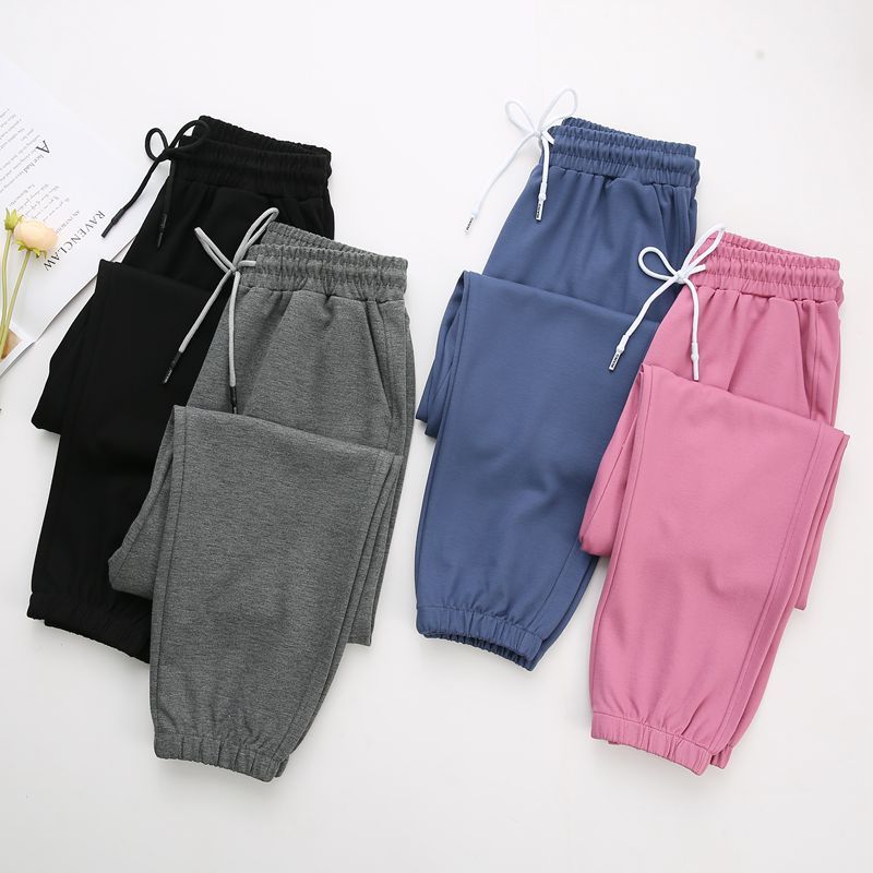 Casual Drawstring Sweatpants Women Autumn Winter Loose Solid Elastic Waist Korean Fashion Modis Harem Pants Femme 210519
