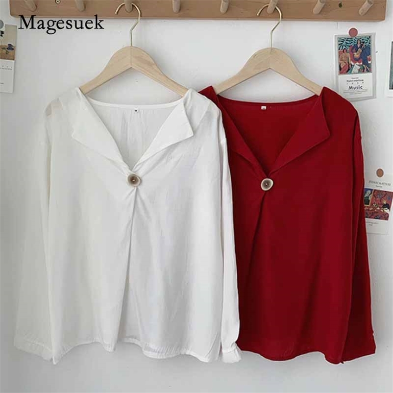 Autumn Solid Vintage Loose All-match Fashion Women Blouses Korean Style Long Sleeve Woman's Shirts Top Feminine 10797 210518, White 
Autumn Solid Vintage Loose All-match Fashion Women Blouses Korean Style Long Sleeve Woman's Shirts Top Feminine 10797 210518, White