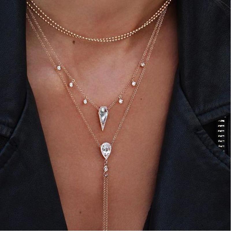 Bohemia Long Tassel Crystal Water Drop Layers Choker Necklace For Women Y Shape Bead Chains Pendant Necklaces Party Boho Jewelry Chokers, Golden;silver
Bohemia Long Tassel Crystal Water Drop Layers Choker Necklace For Women Y Shape Bead Chains Pendant Necklaces Party Boho Jewelry Chokers, Golden;silver